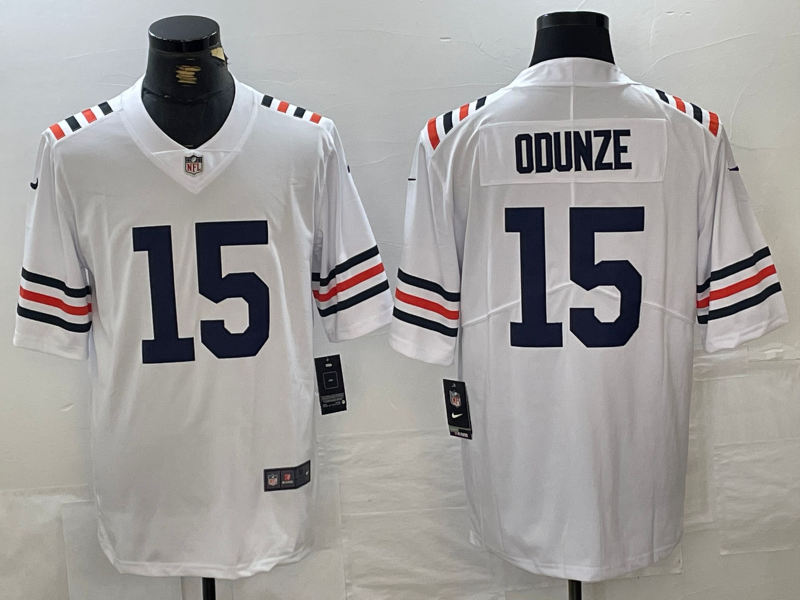Men's Chicago Bears Rome Odunze White 2024 NFL Draft 2nd Alternate Game Player Jersey football jersey product view 1