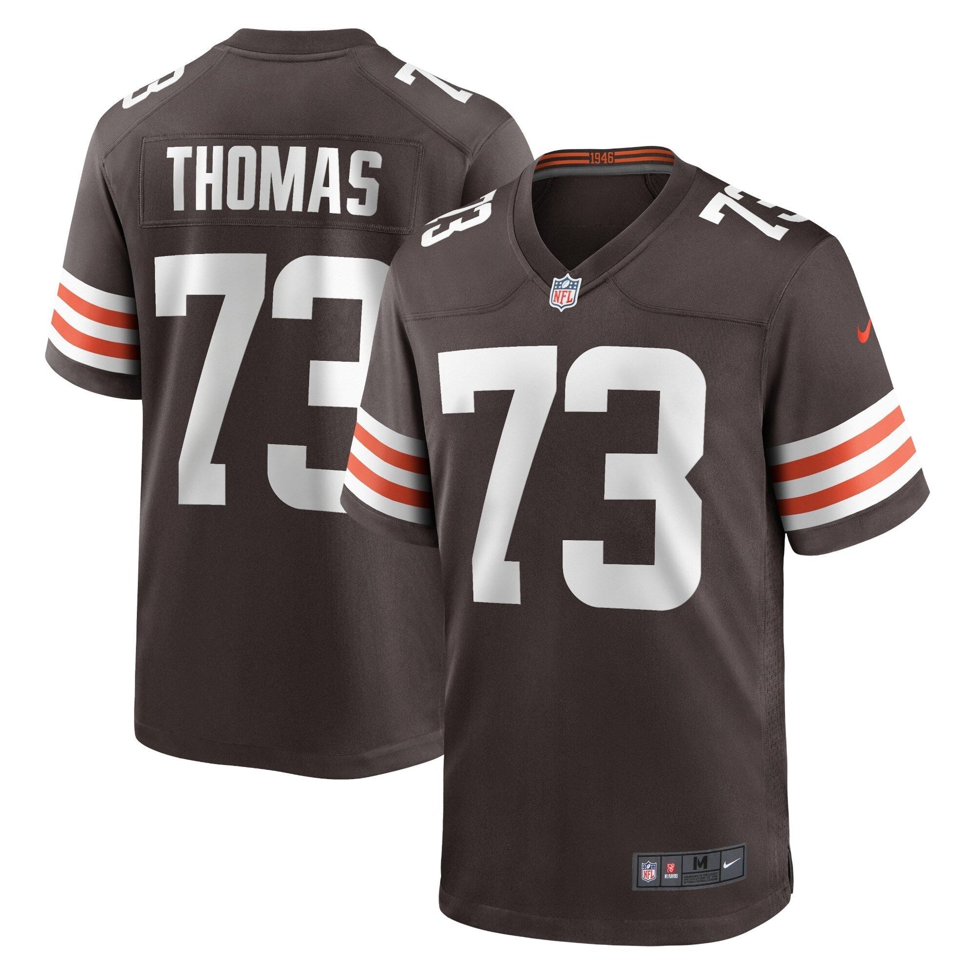 Joe Thomas Cleveland Browns Retired Game Jersey - Brown football jersey product view 1