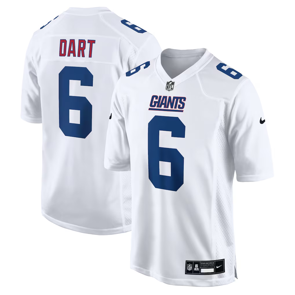 Men's New York Giants Jaxson Dart White Fashion Game Jersey football jersey product view 1