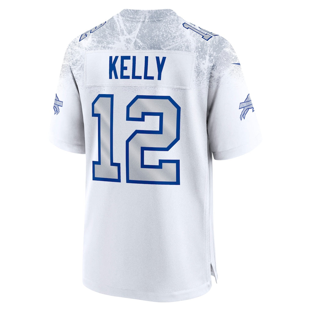 B.Bills #12 Jim Kelly White 2025 Rivalries Collection Retired Player Game Jersey football jersey product view 1