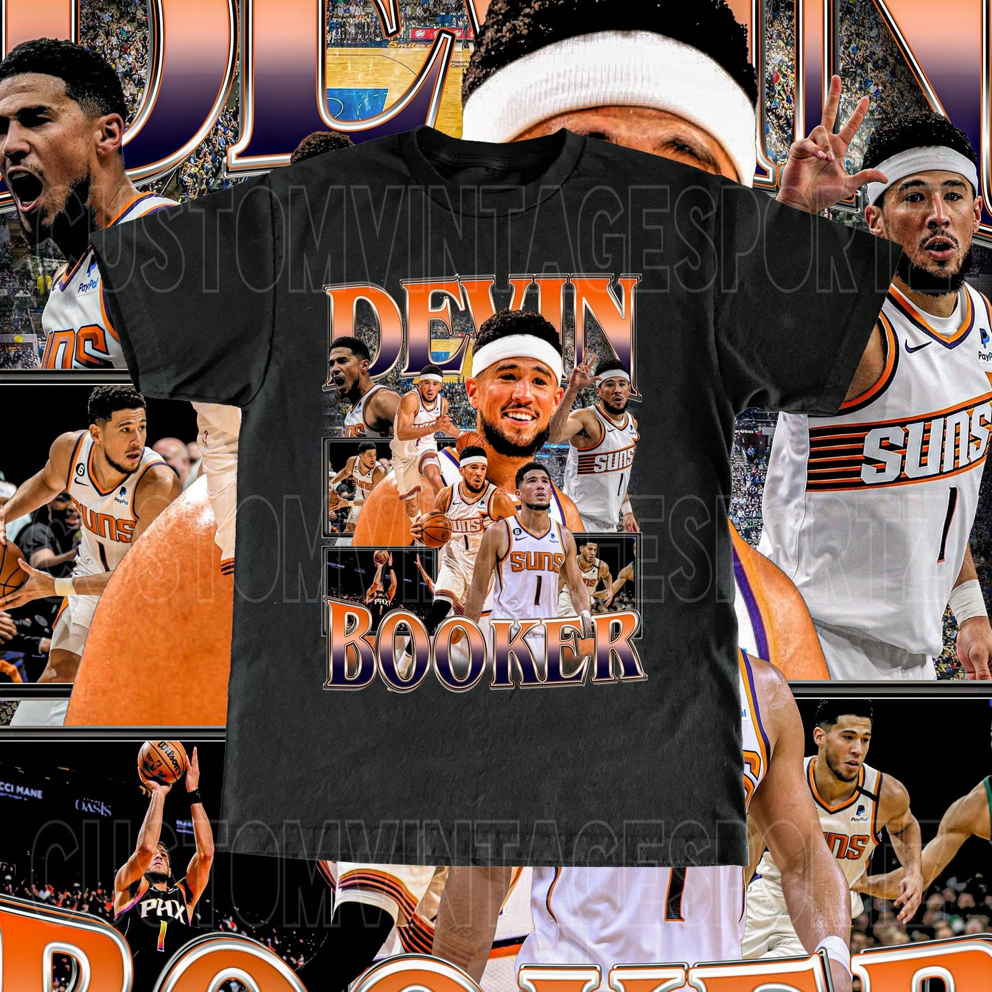 Devin Booker Vintage Basketball Fan Gift Tee Unisex T-shirt, Sweatshirt, Hoodie, Long Sleeve Tee - T-Shirt, Sweatshirt, Hoodie