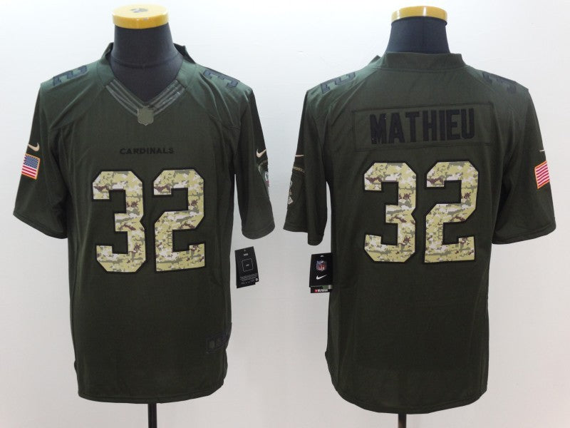 Men's Arizona Cardinals Tyrann Mathieu #32 Army Green Game Jersey1 football jersey product view 1