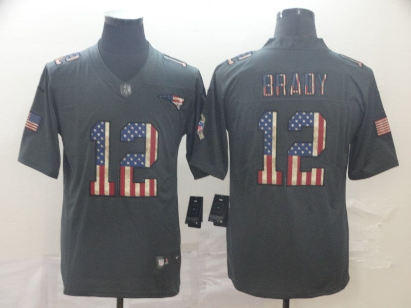 Men's New England Patriots Tom Brady #12 Black Player Jersey1 football jersey product view 1