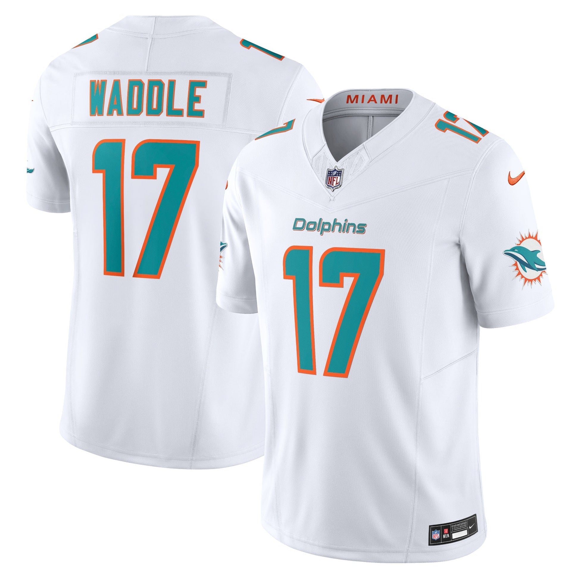 Miami Dolphins Jaylen Waddle White Vapor F.U.S.E. Limited Jersey football jersey product view 1