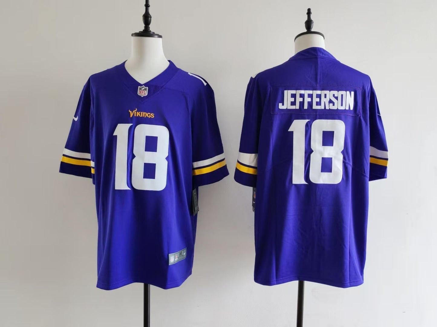 Men's Minnesota Vikings Justin Jefferson Jersey - Purple#18 football jersey product view 1