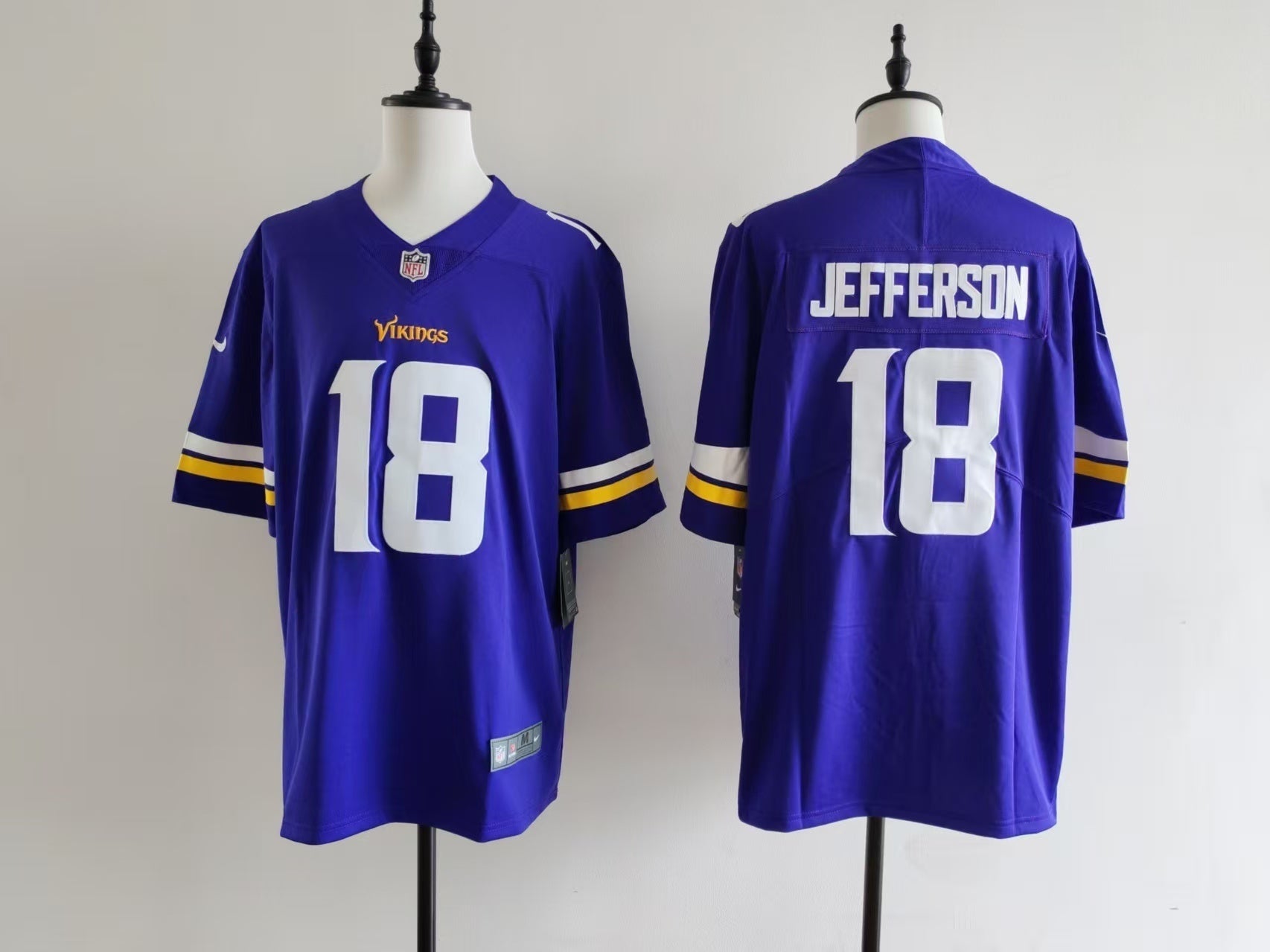 Men's Minnesota Vikings Justin Jefferson Jersey - Purple#18 football jersey product view 1