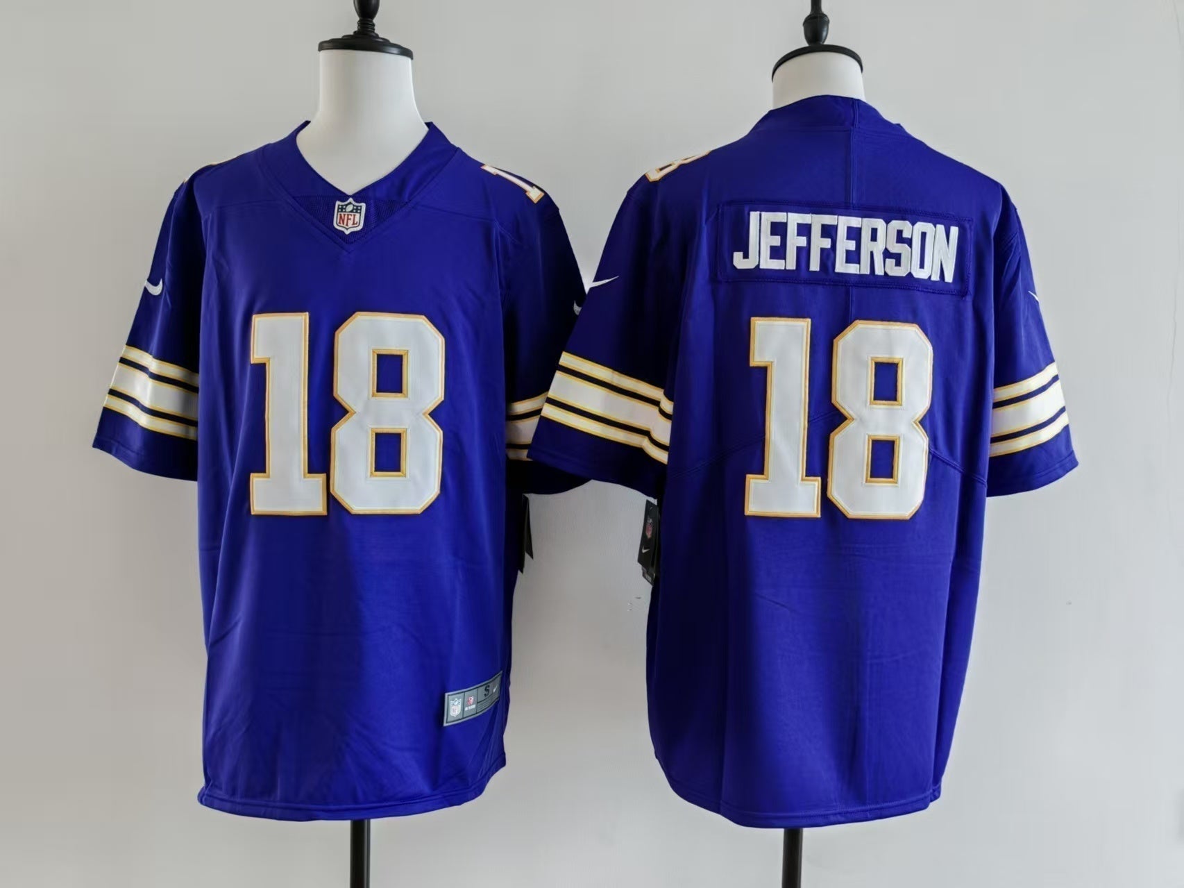 Men's Minnesota Vikings Justin Jefferson Jersey - Retro Purple football jersey product view 1