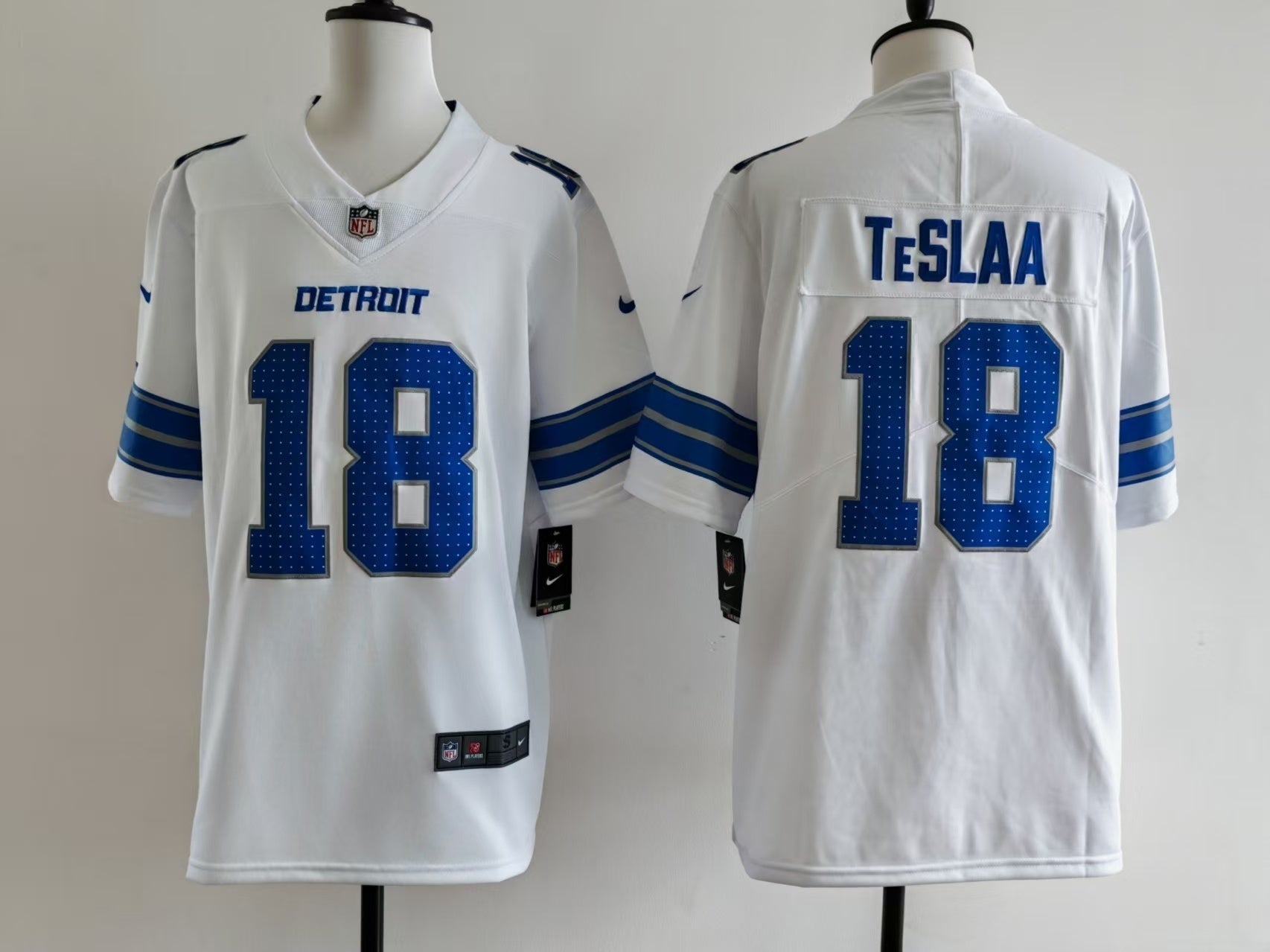 Men's Detroit Lions Isaac TeSlaa Jersey - White football jersey product view 1
