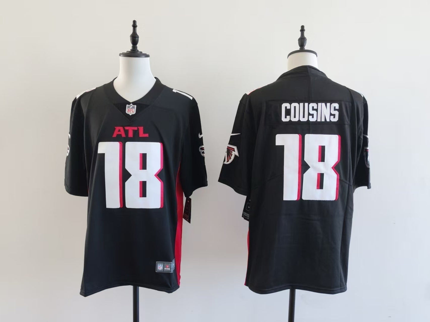 Men's Atlanta Falcons Kirk Cousins Jersey-Black football jersey product view 1