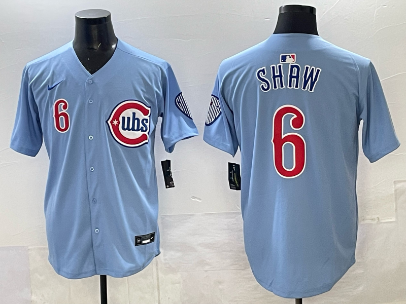 Men's Chicago Cubs Matt Shaw Light Blue Alternate Limited Player Jersey baseball jersey product view 1