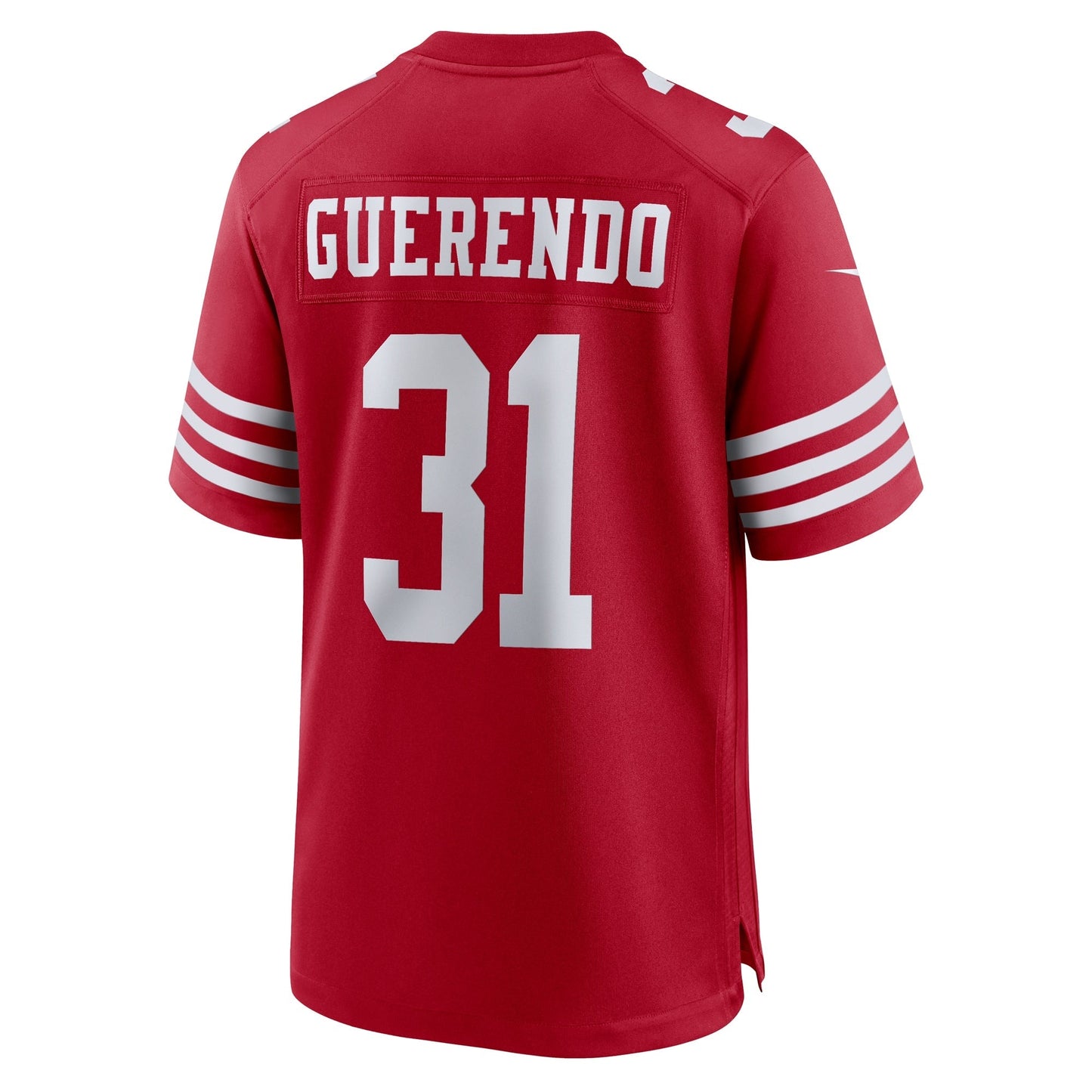 Isaac Guerendo San Francisco 49ers Game Jersey - Scarlet football jersey product view 3