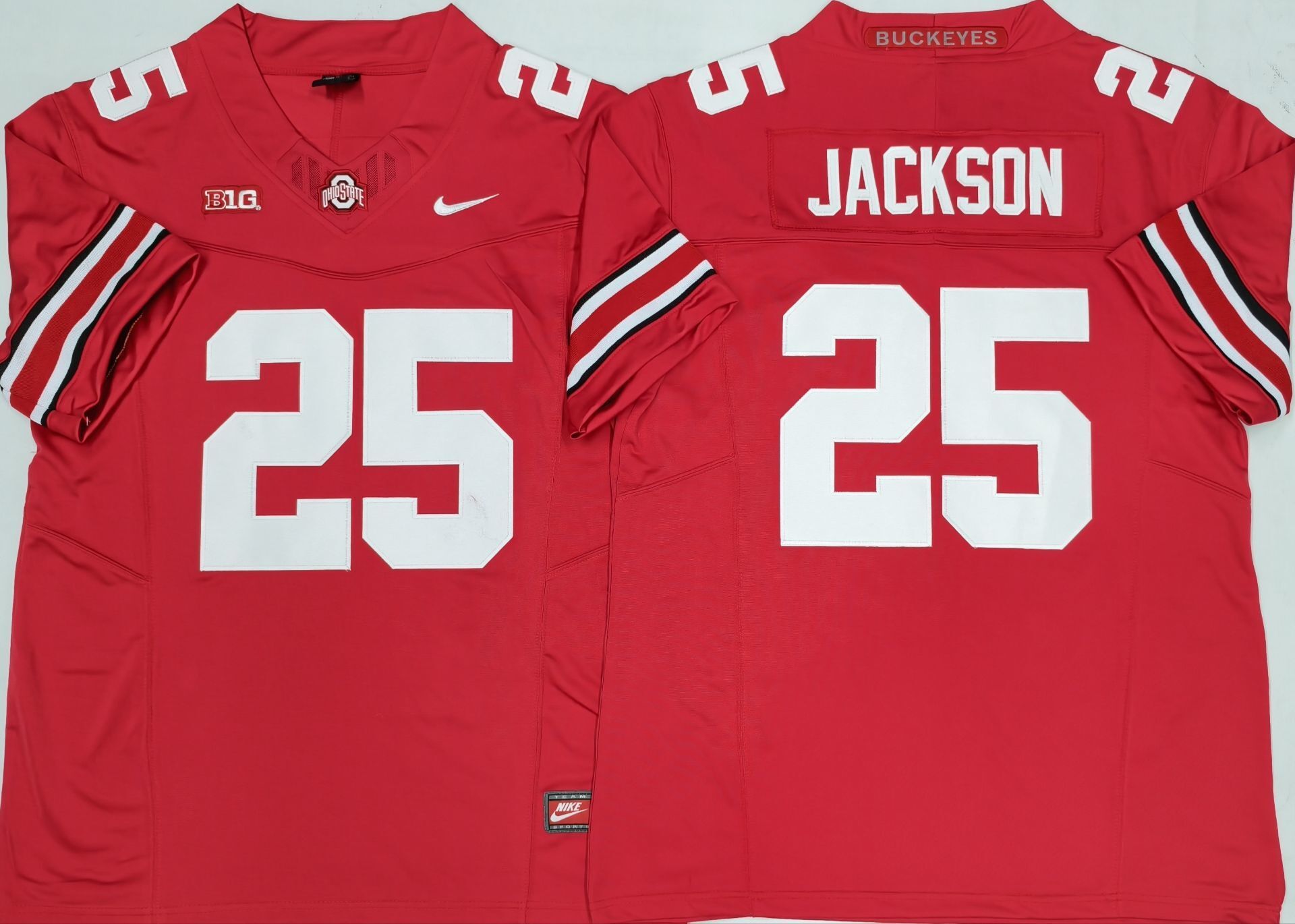 Men's Ohio State Buckeyes Bo Jackson Red Player Game Jersey sports jersey product view 1