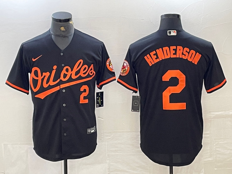 Men's Baltimore Orioles Gunnar Henderson Black Replica Player Jersey baseball jersey product view 1