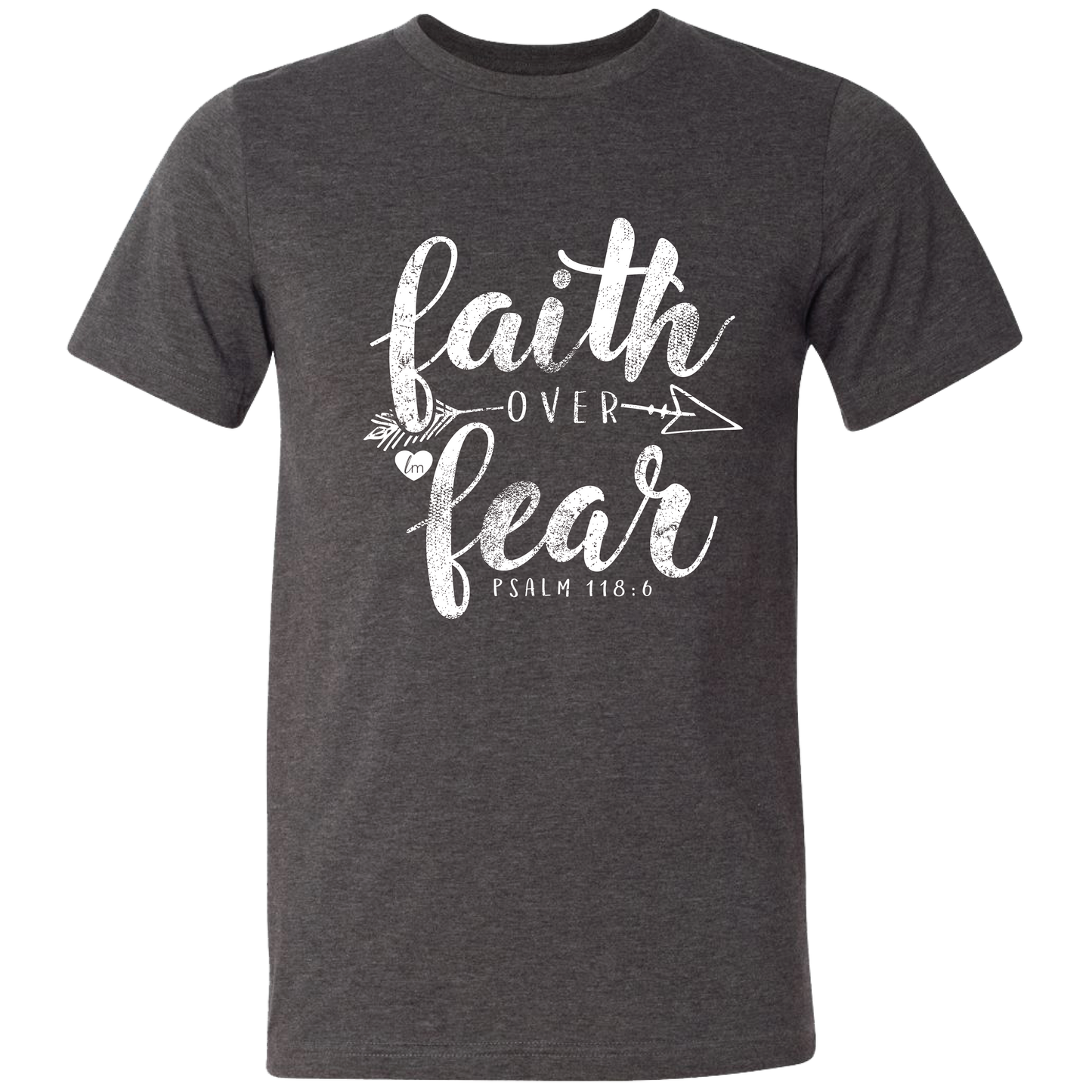 LM-24 Faith Over Fear Dark Grey Heather Unisex T-shirt, Sweatshirt, Hoodie, Long Sleeve Tee - T-Shirt, Sweatshirt, Hoodie