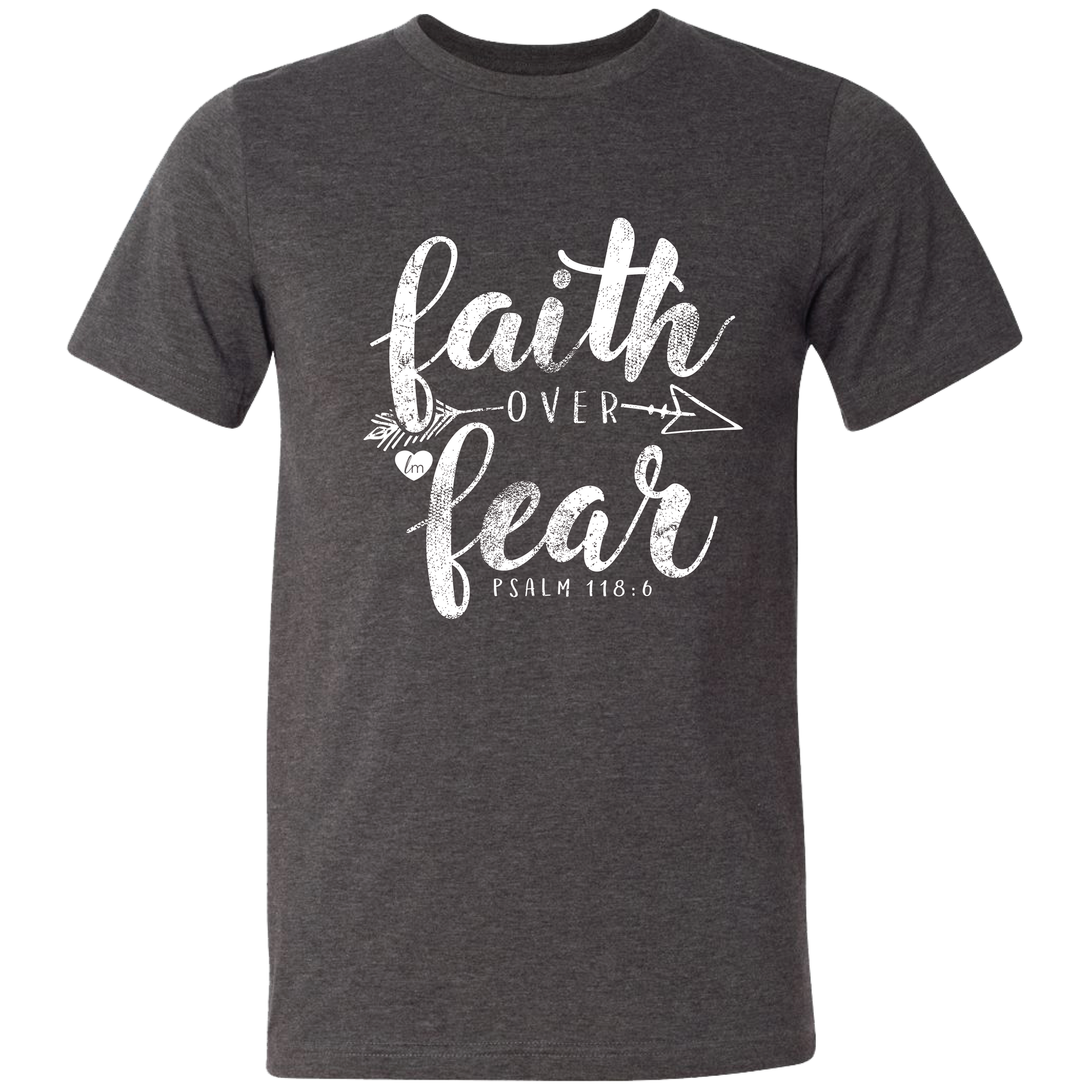 LM-24 Faith Over Fear Dark Grey Heather Unisex T-shirt, Sweatshirt, Hoodie, Long Sleeve Tee - T-Shirt, Sweatshirt, Hoodie