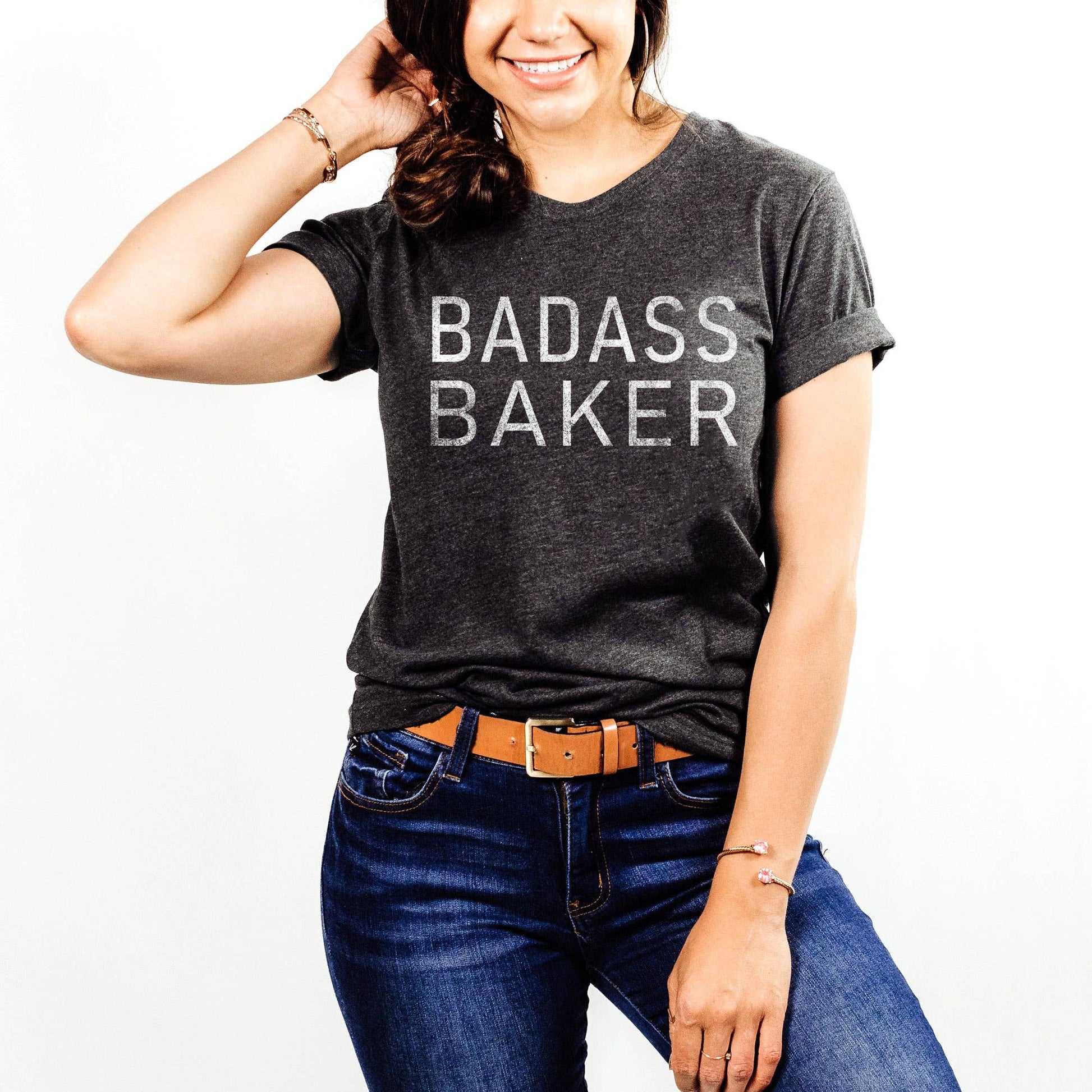 Badass Baker Lightweight Baking T-Shirt Unisex T-shirt, Sweatshirt, Hoodie, Long Sleeve Tee - T-Shirt, Sweatshirt, Hoodie