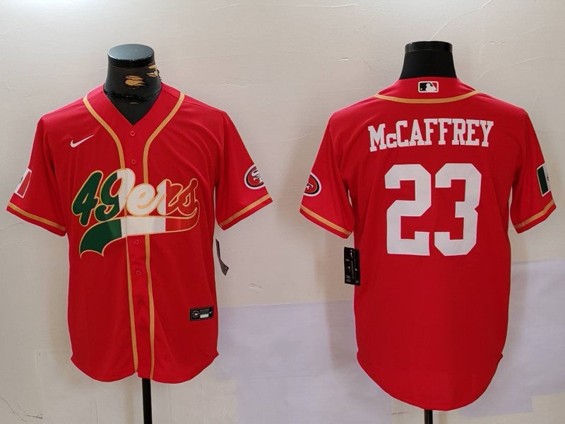 Men's San Francisco 49ers Christian McCaffrey Scarlet Game Jersey football jersey product view 1