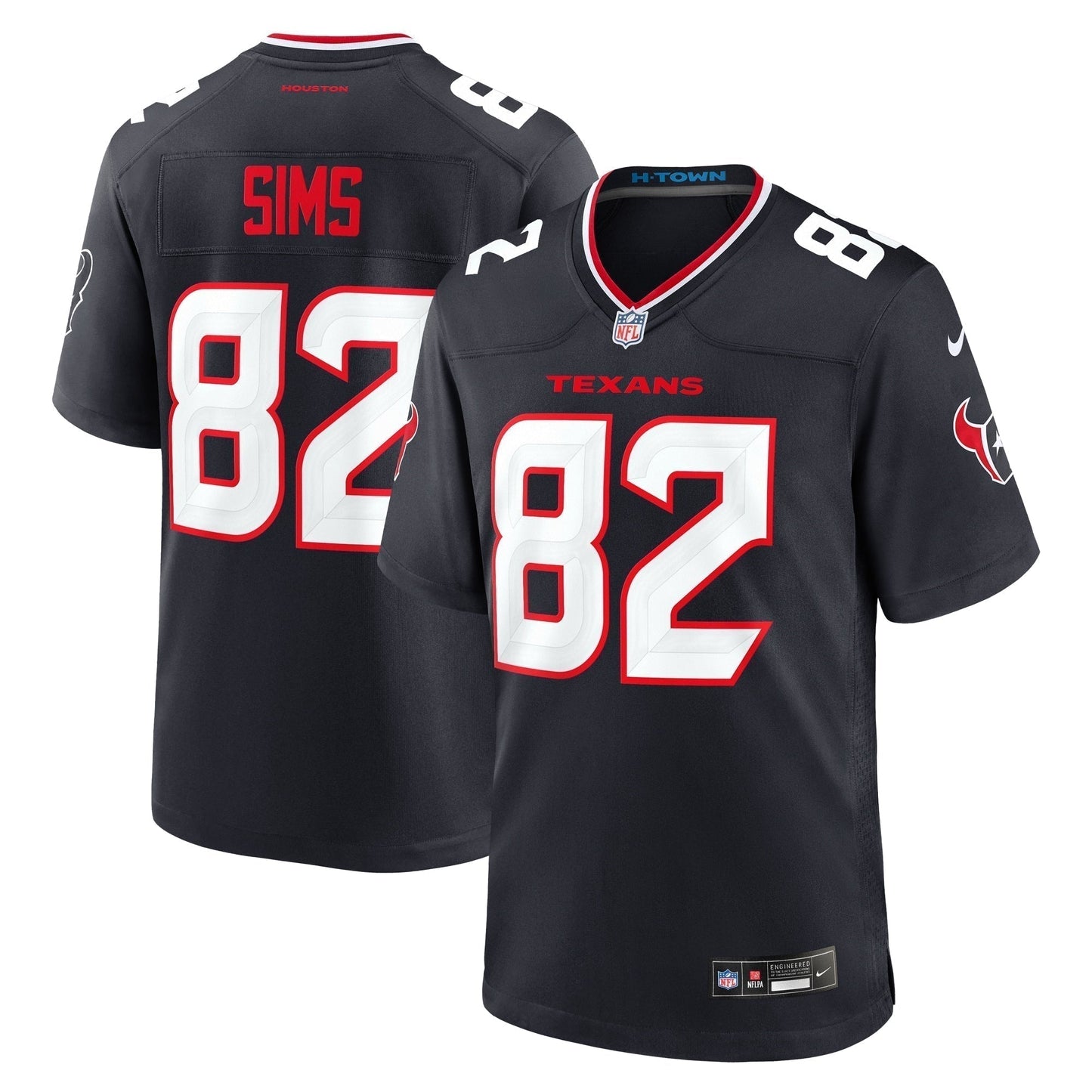 Steven Sims Houston Texans Team Game Jersey - Navy football jersey product view 1