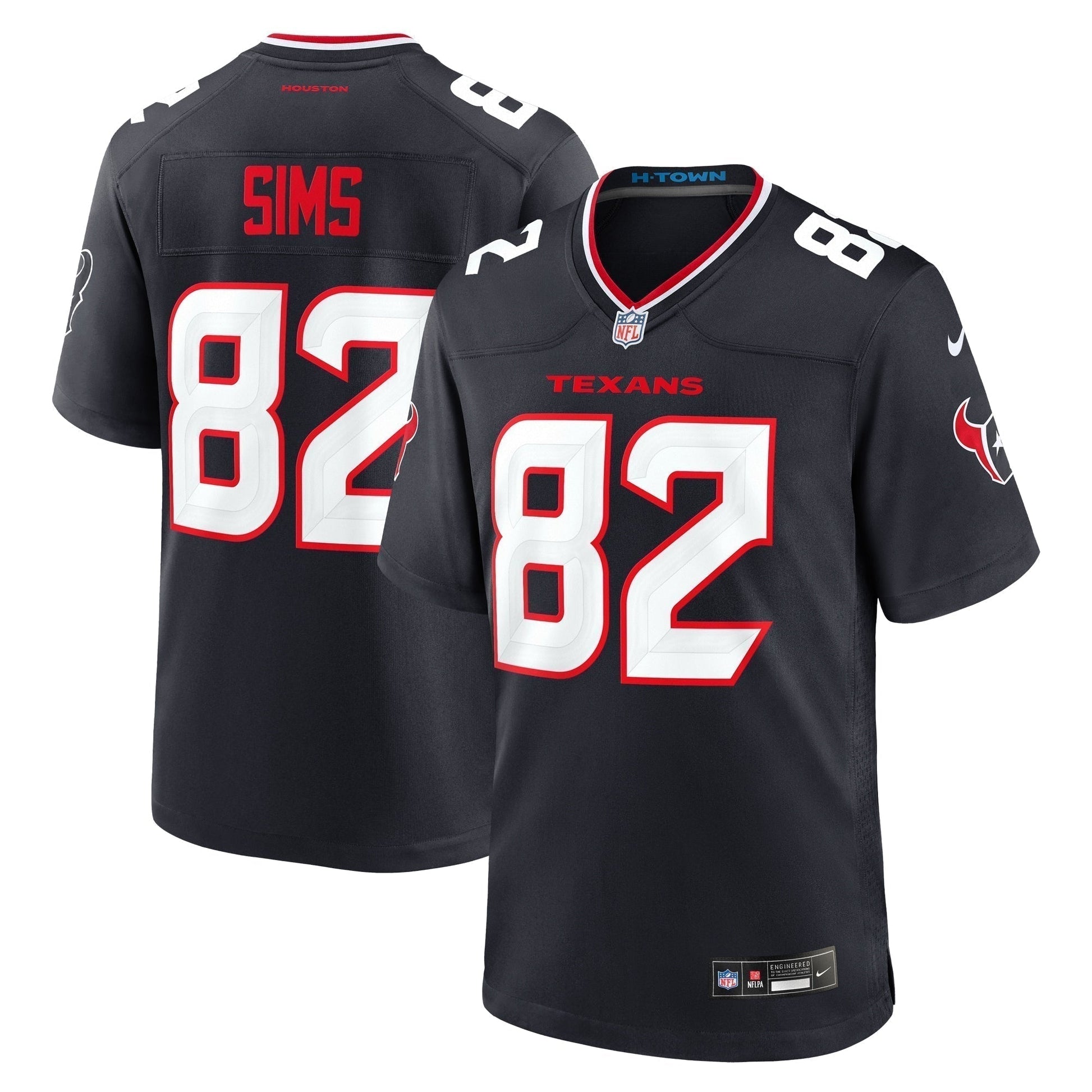 Steven Sims Houston Texans Team Game Jersey - Navy football jersey product view 1