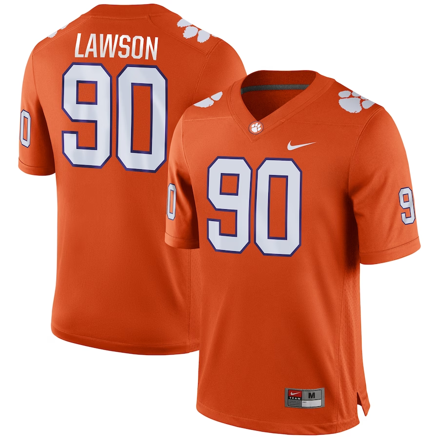 Men's Clemson Tigers Shaq Lawson #90 Orange Game Jersey sports jersey product view 1