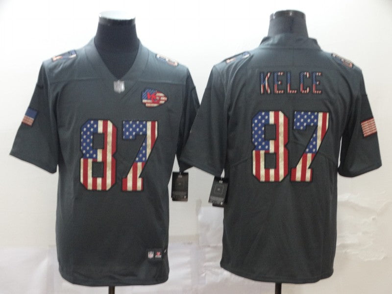 Men's Kansas City Chiefs Travis Kelce #87 Black Player Game Jersey1 football jersey product view 1