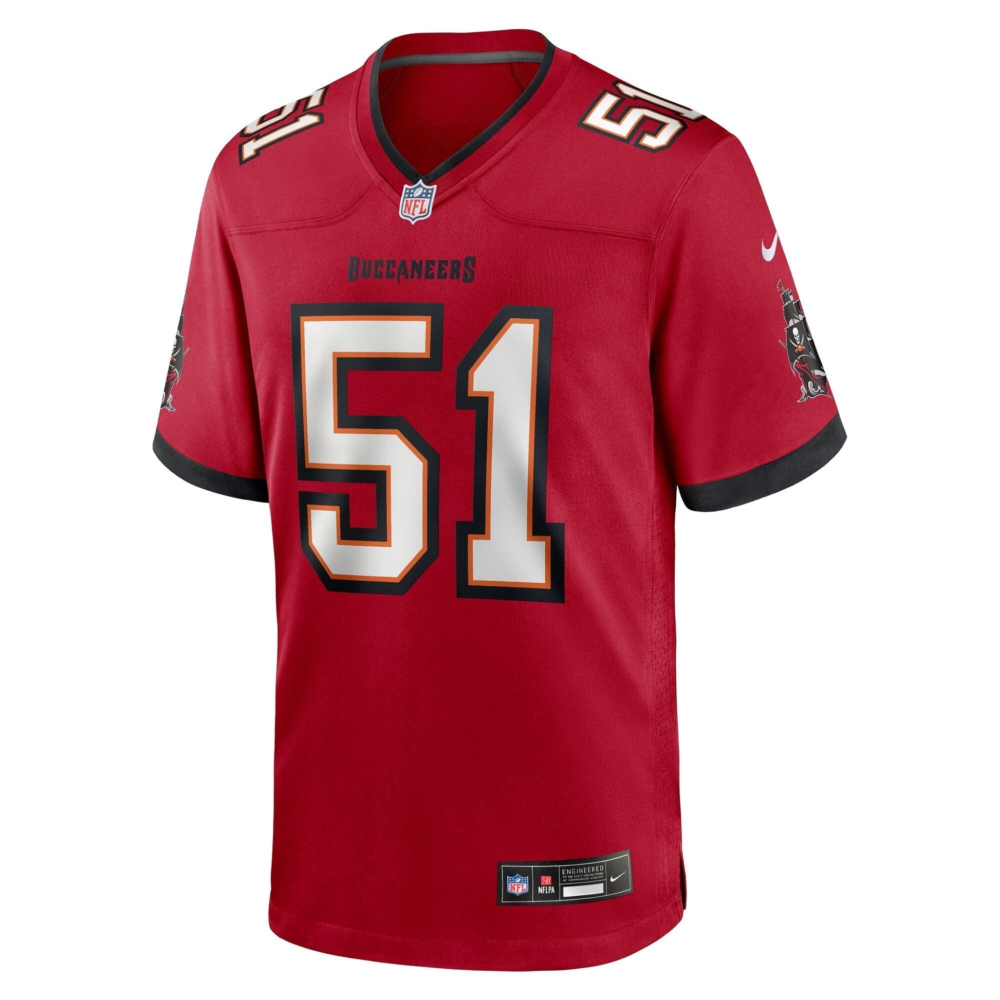Tampa Bay Buccaneers David Walker Red Team Game Jersey football jersey product view 2