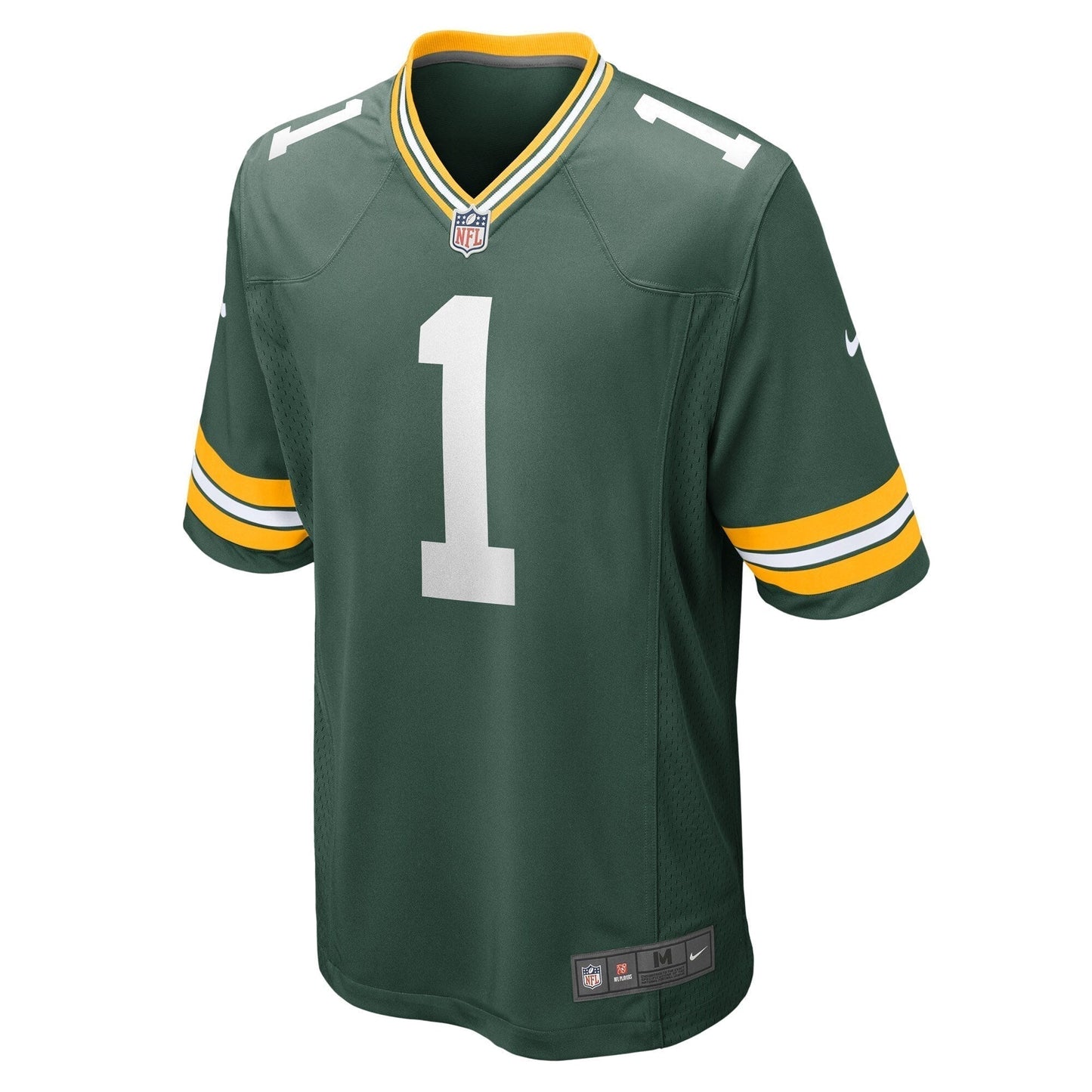 Number 1 Groom Green Bay Packers Game Jersey - Green football jersey product view 2