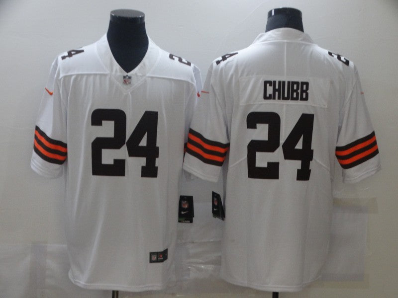Men's Cleveland Browns Nick Chubb White Player Game Jersey football jersey product view 1