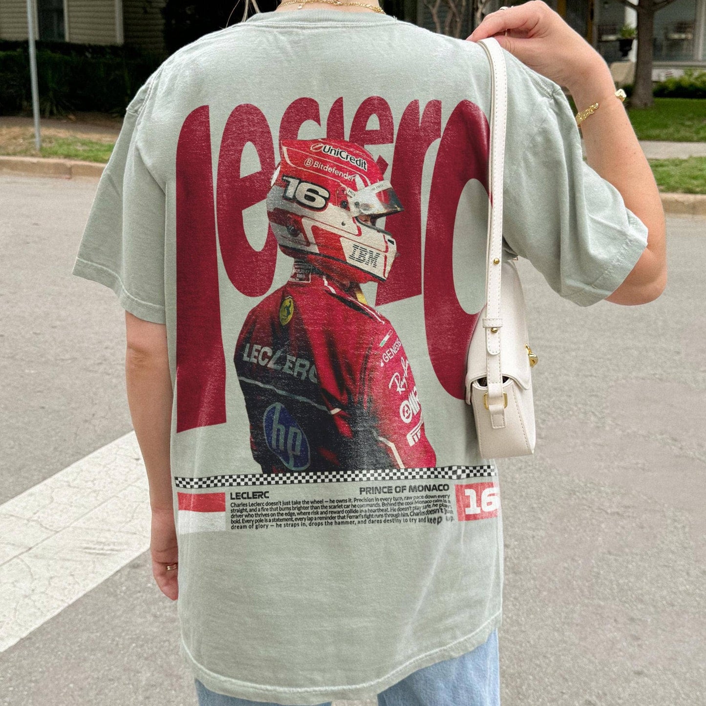 Vintage Char.Les Lec.Lerc Fer.Rari F1 Racing Tee Unisex T-shirt, Sweatshirt, Hoodie, Long Sleeve Tee - T-Shirt, Sweatshirt, Hoodie