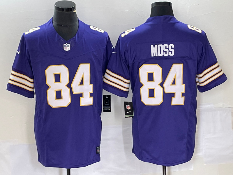 Men's Minnesota Vikings Randy Moss Purple Classic Player Jersey football jersey product view 1