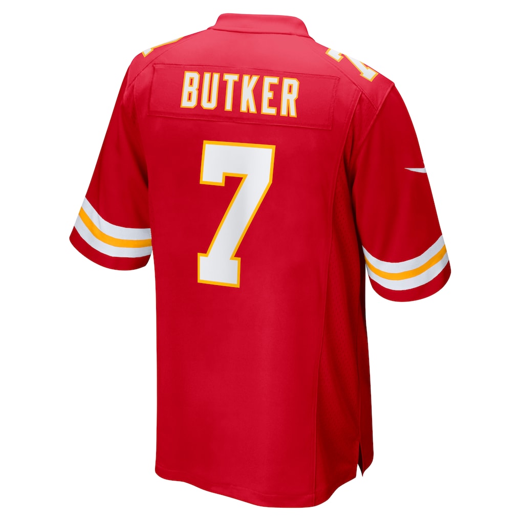 KC.Chiefs #7 Harrison Butker Red Game Jersey football jersey product view 1