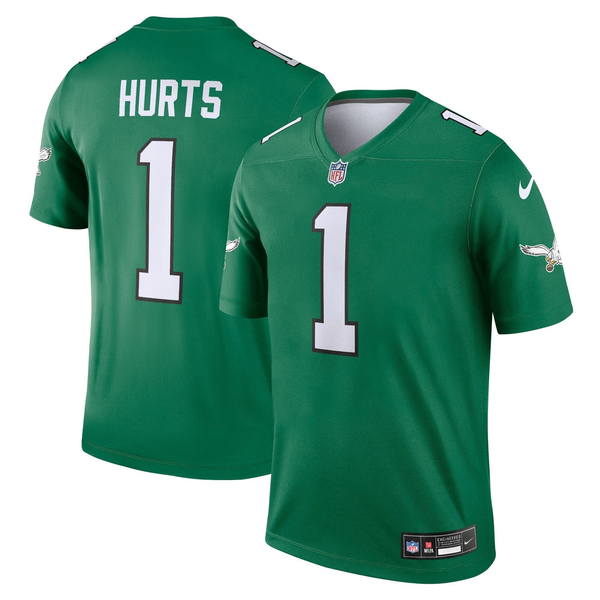 Jalen Hurts Philadelphia Eagles Alternate Legend Jersey - Kelly Green football jersey product view 1