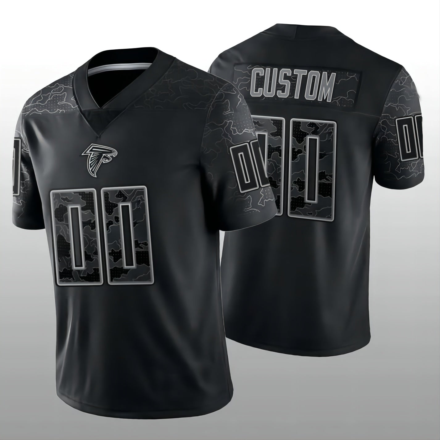 Custom1 Atlanta Falcons Football Jerseys Stitched Black RFLCTV Limited Jersey1 American Jerseys football jersey product view 1