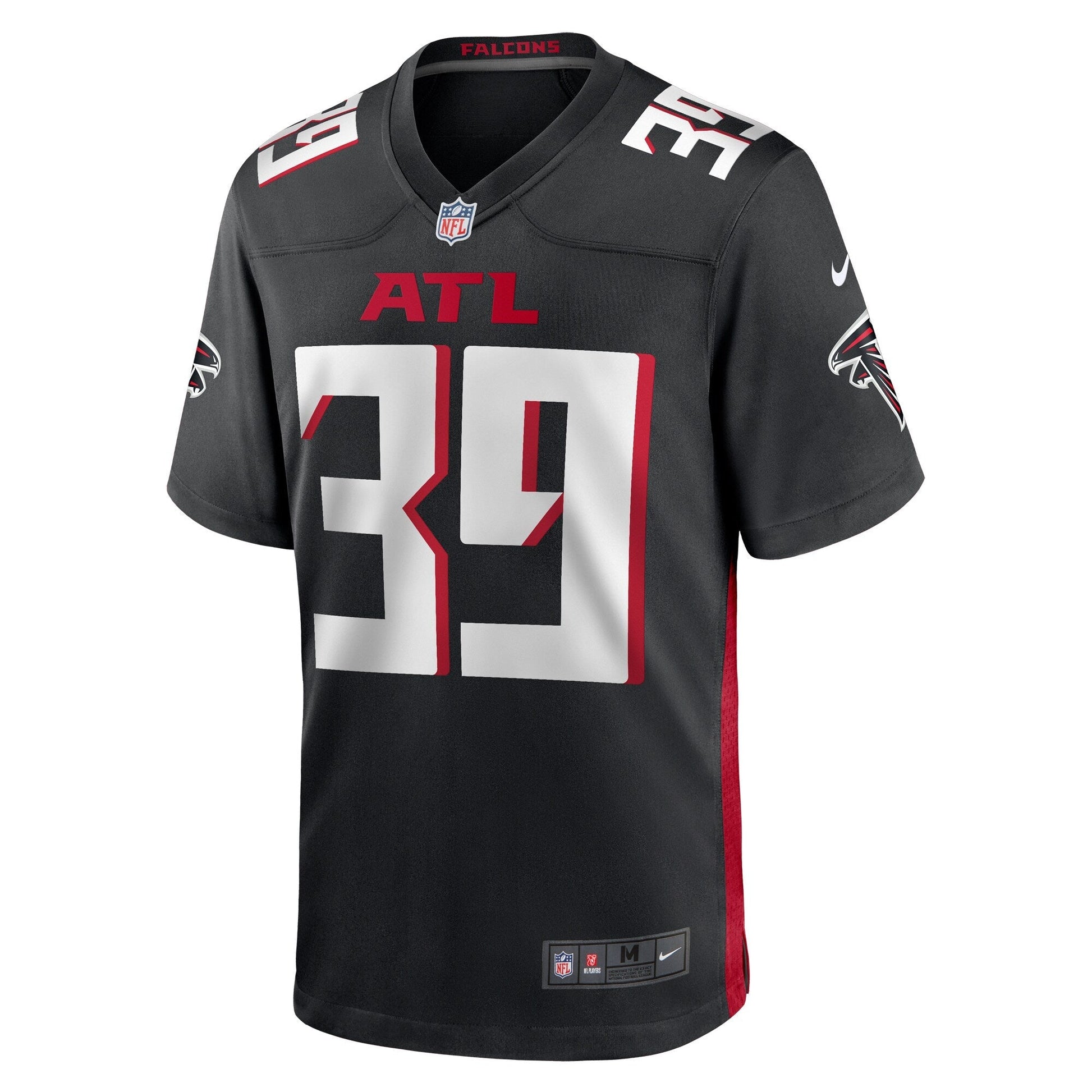 Jacob Saylors Atlanta Falcons Game Jersey - Black football jersey product view 2