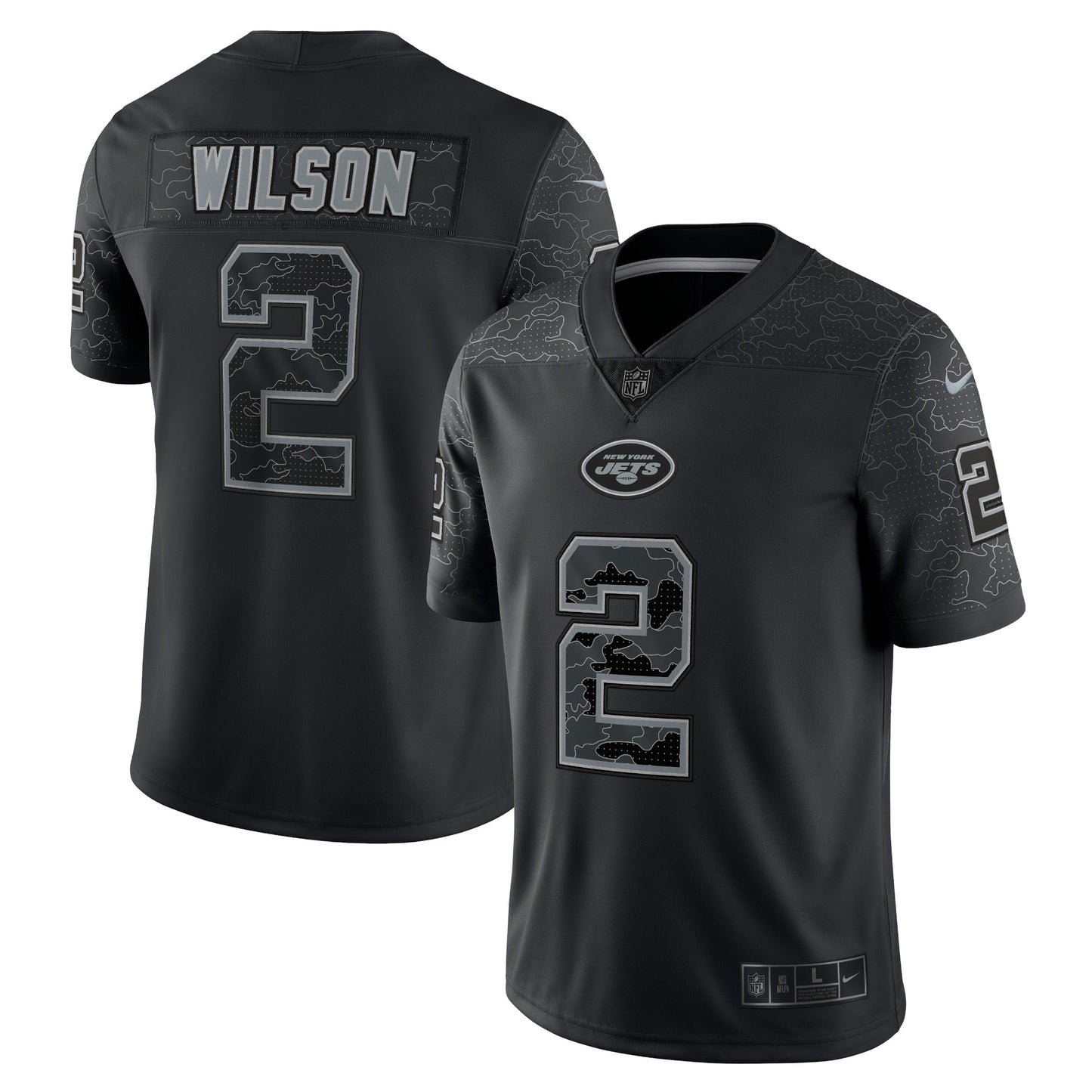 Zach Wilson New York Jets RFLCTV Limited Jersey - Black football jersey product view 1