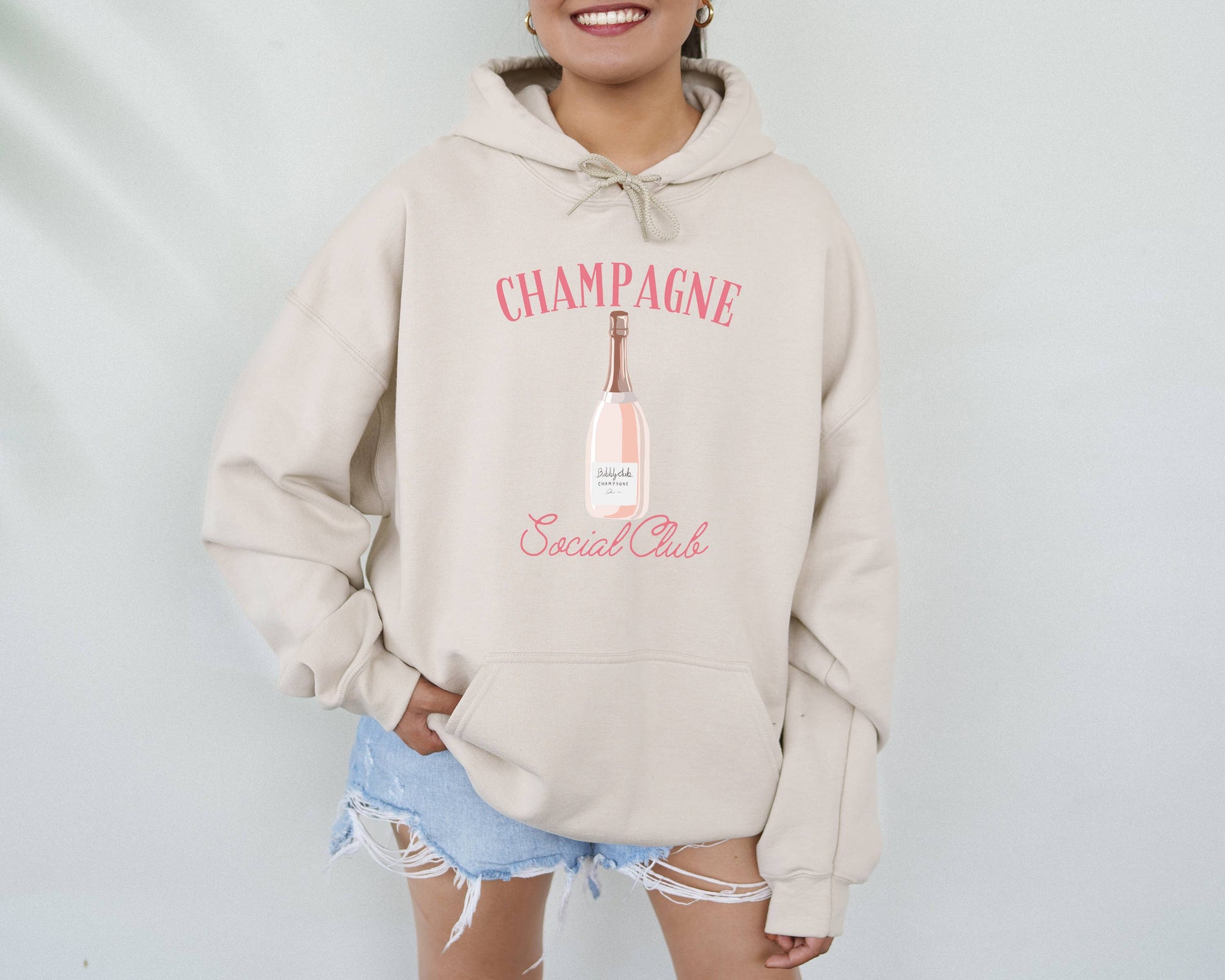 Champagne Social Club, Cocktail Club, Hoodie, Graphic Tee Unisex T-shirt, Sweatshirt, Hoodie, Long Sleeve Tee - T-Shirt, Sweatshirt, Hoodie