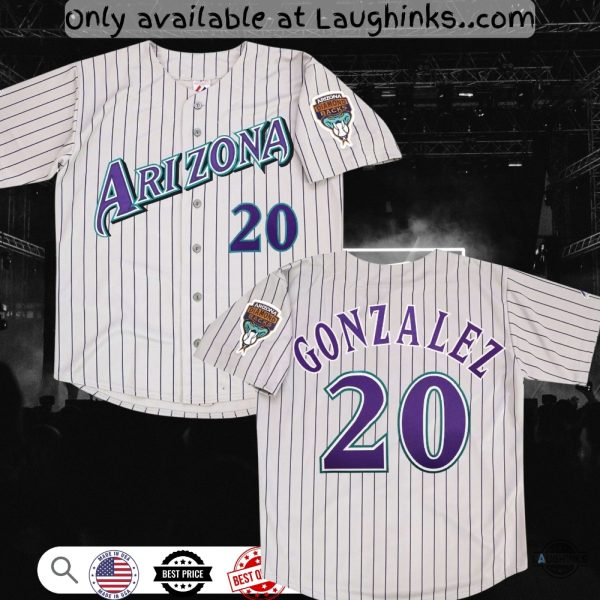 1999 2000 Luis Gonzalez Arizona Diamondbacks Baseball Jersey Shirt Full Printed Unisex T-shirt, Sweatshirt, Hoodie, Long Sleeve Tee - T-Shirt, Sweatshirt, Hoodie