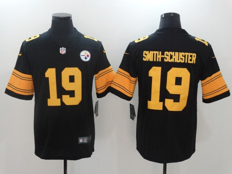 Men's Pittsburgh Steelers JuJu Smith-Schuster Jersey - Black-yellow numbers football jersey product view 1