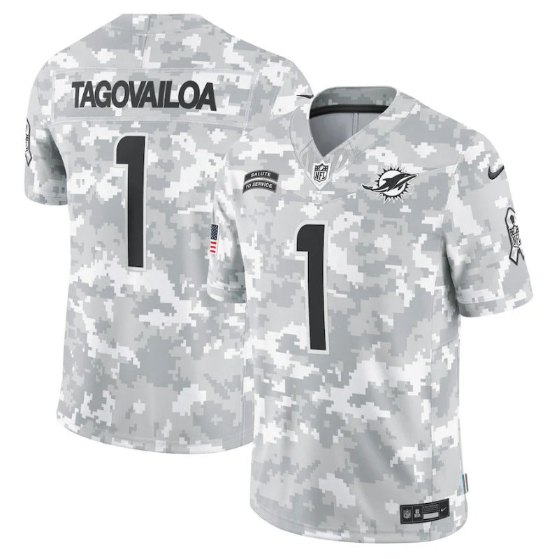 Tua Tagovailoa Miami Dolphins Salute To Service 2024 Jersey football jersey product view 1