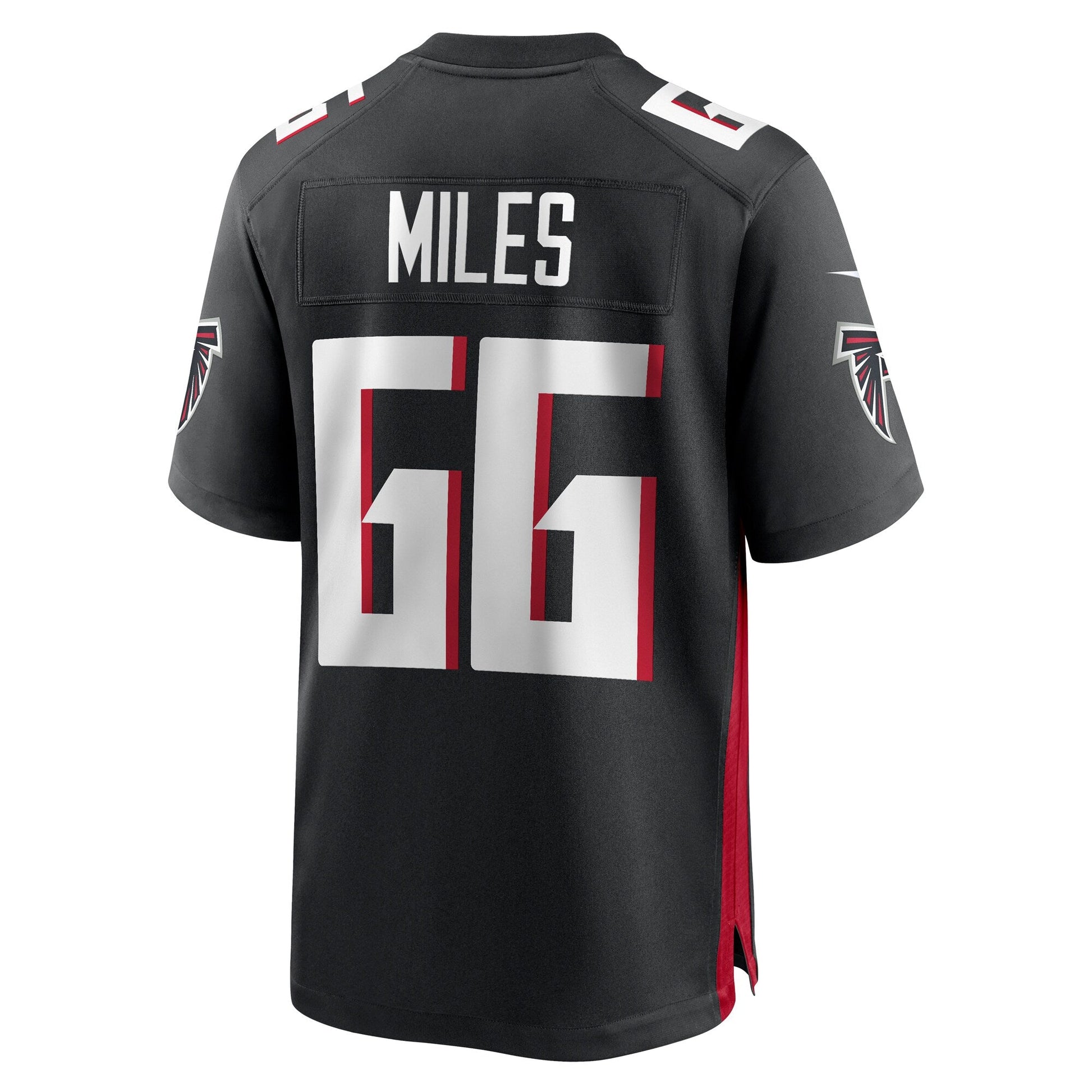 Joshua Miles Atlanta Falcons Game Jersey - Black football jersey product view 3