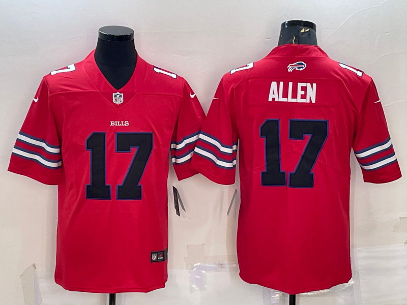 Men's Buffalo Bills Josh Allen Red Game Jersey football jersey product view 1