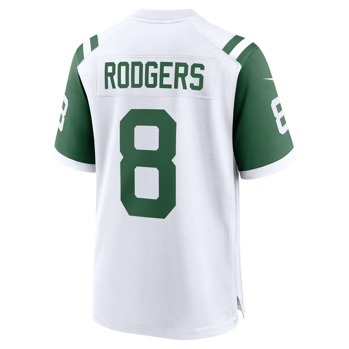 Aaron Rodgers New York Jets Classic Alternate Game Jersey - White football jersey product view 3