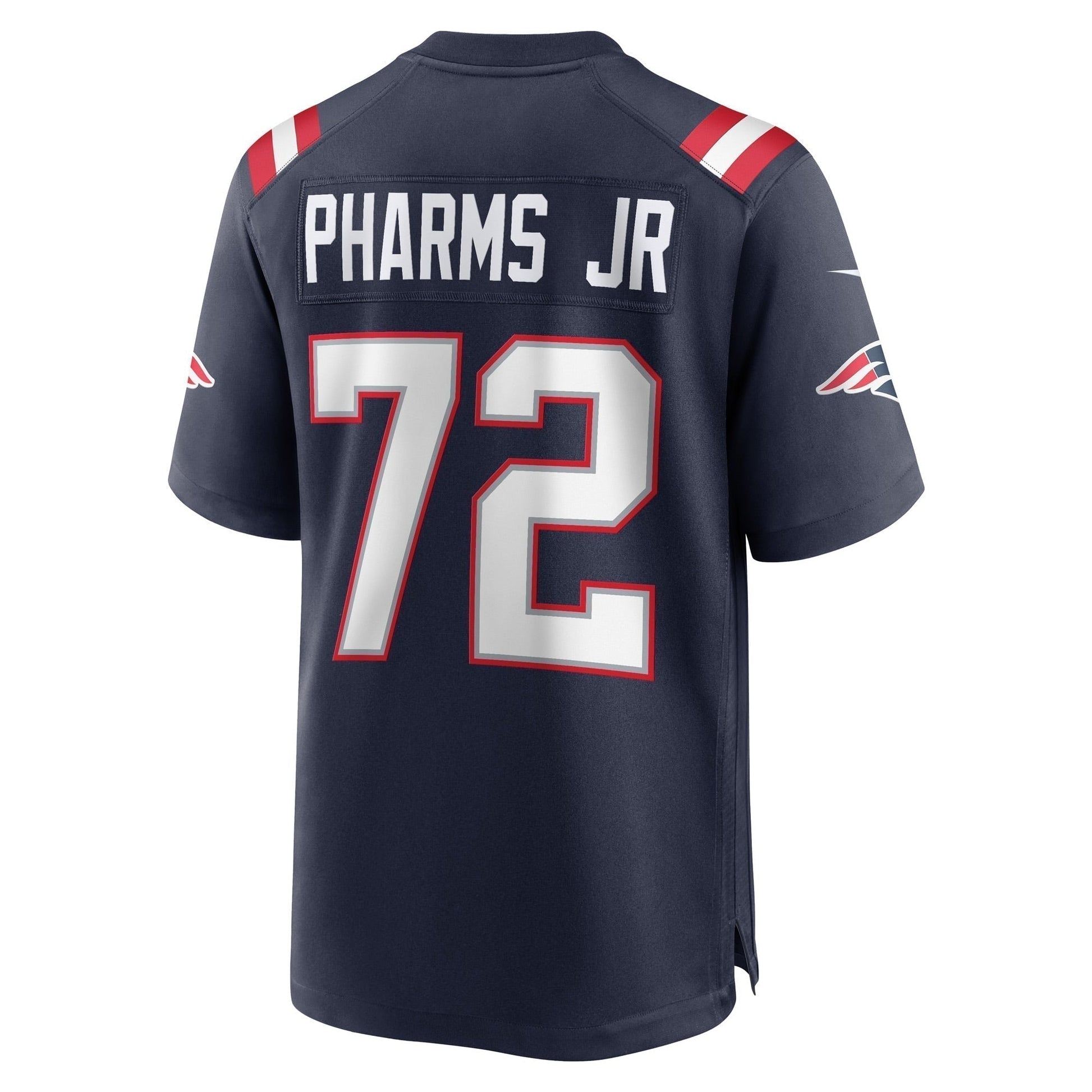 Jeremiah Pharms Jr. New England Patriots Game Jersey - Navy football jersey product view 3