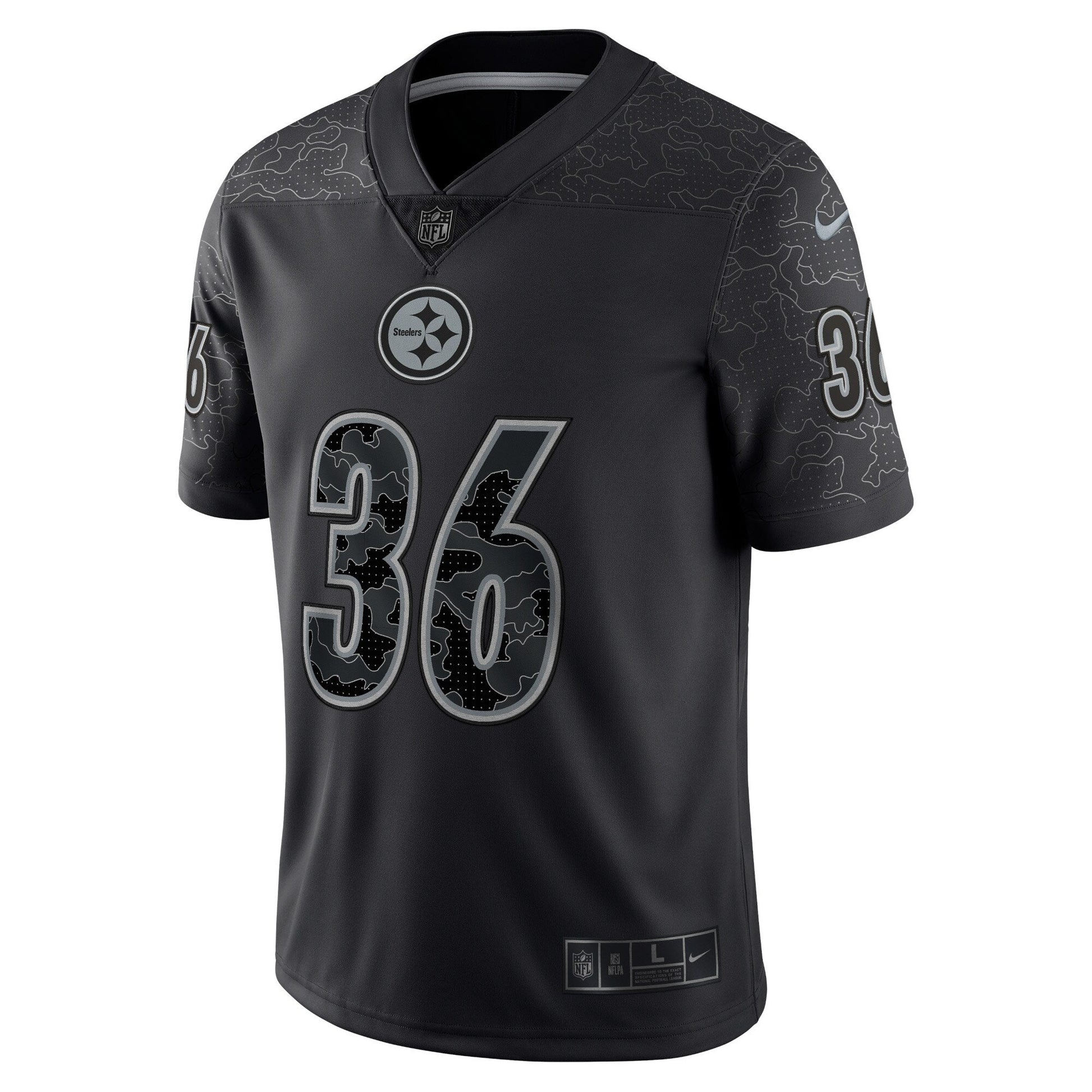 Jerome Bettis Pittsburgh Steelers Retired RFLCTV Limited Jersey - Black football jersey product view 3