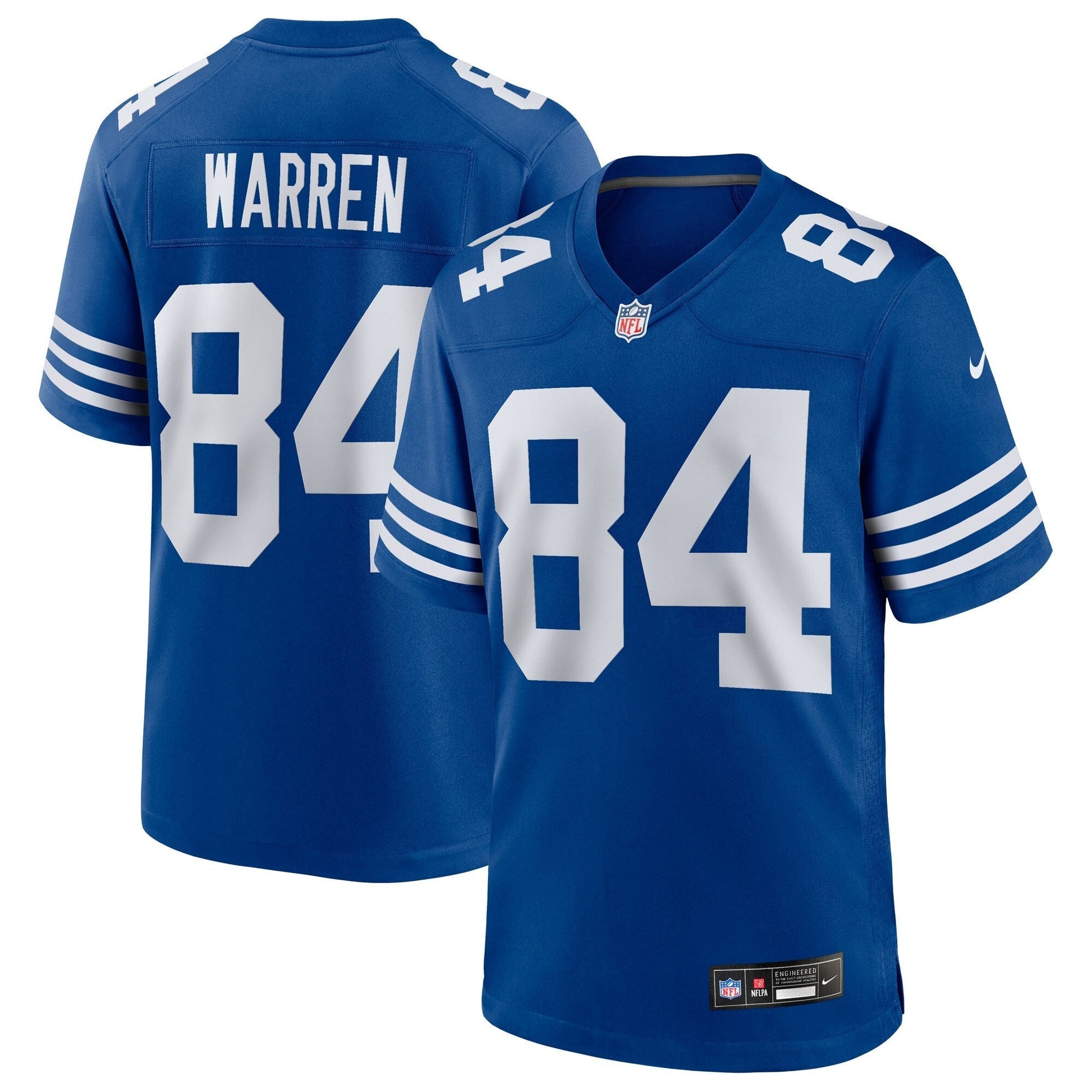 Indianapolis Colts Tyler Warren Royal Alternate Game Jersey football jersey product view 1