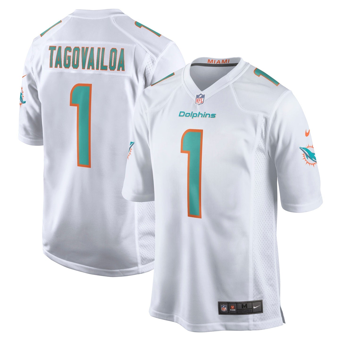 Miami Dolphins Tua Tagovailoa White Game Jersey football jersey product view 1