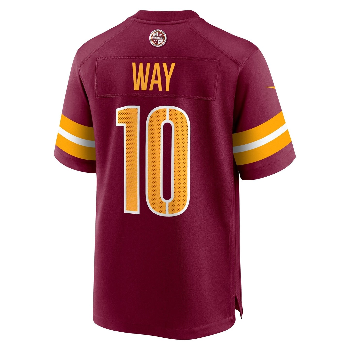 Washington Commanders Tress Way Burgundy Game Jersey football jersey product view 2