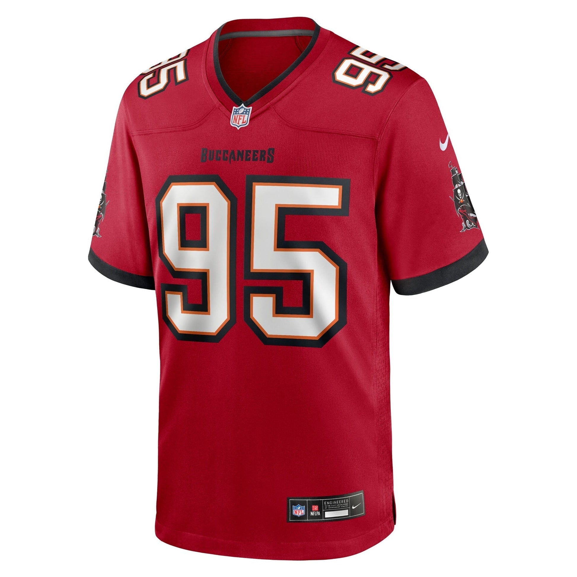 Tampa Bay Buccaneers Elijah Roberts Red Team Game Jersey football jersey product view 2