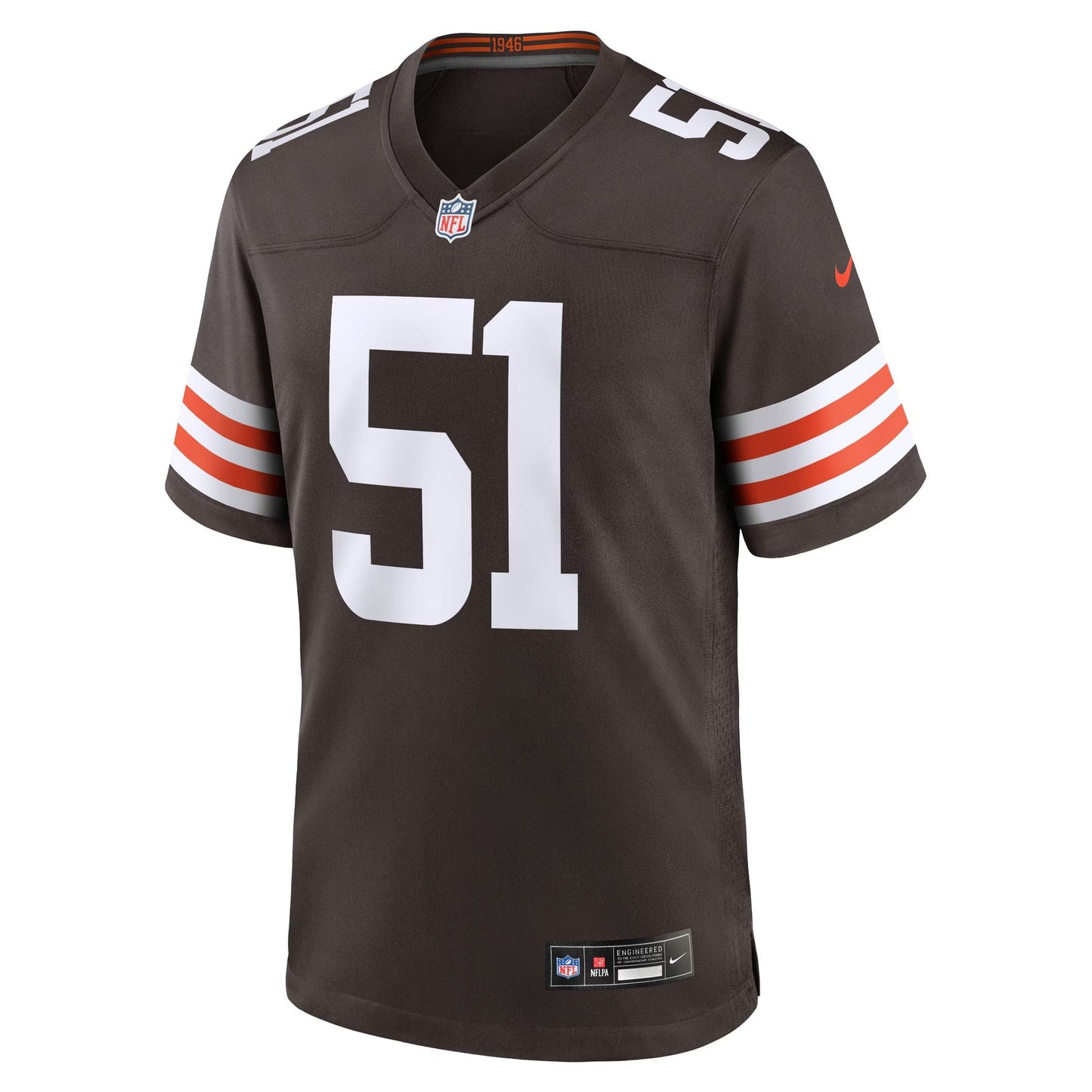 Cleveland Browns Mike Hall Jr. Brown Team Game Jersey football jersey product view 2