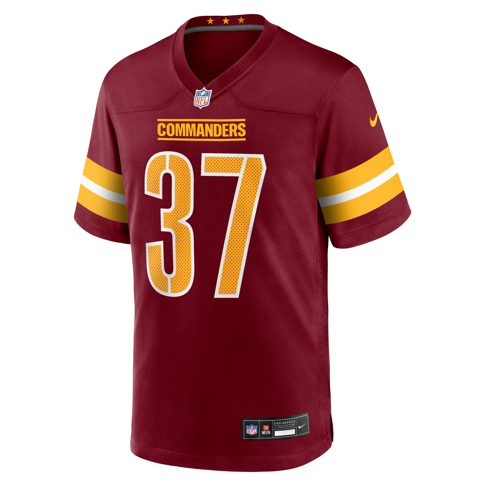 Washington Commanders Car'lin Vigers Burgundy Team Game Jersey football jersey product view 1